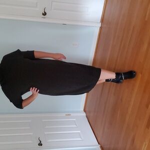 COS black with yellow threads woolen boucle dress. US size M.